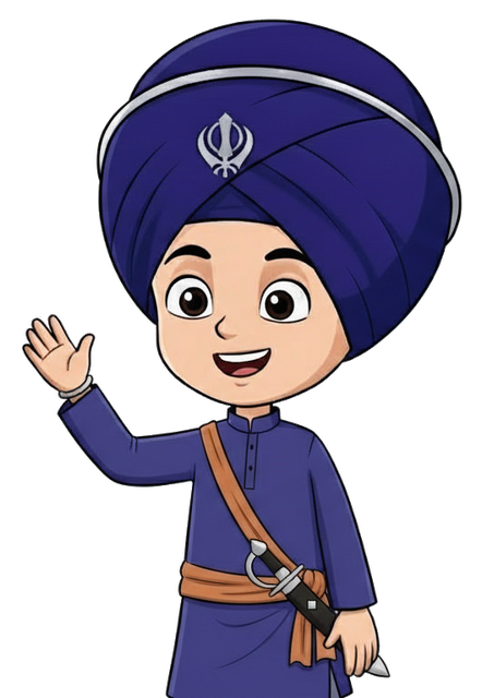 Waving Gursikh kid